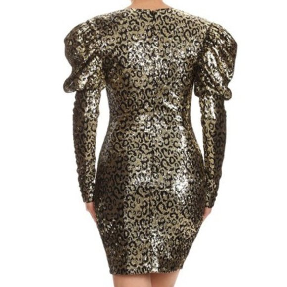 MINI LEOPARD SEQUIN DRESS - Picture 4 of 4